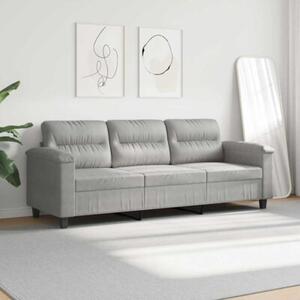 Sofa, 3-osobowa jasnoszary, 180 cm, tapicerowana mikrofibrÄ