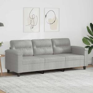 Sofa, 3-osobowa jasnoszary, 180 cm, tapicerowana mikrofibrÄ