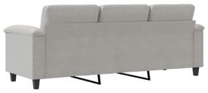 Sofa, 3-osobowa jasnoszary, 180 cm, tapicerowana mikrofibrÄ