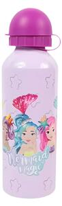 Dziecięcy metalowy bidon MERMAID MAGIC 500 ml fioletowy