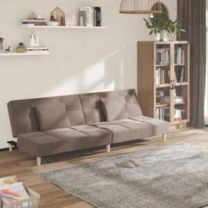 Kanapa, 2-osobowa 2 poduszki, kolor taupe, tapicerowana tkaninÄ