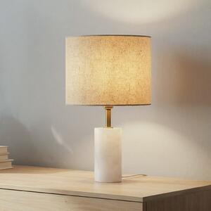 Lampa Stołowa Lindby, Alabaster, beżowy, salon, tkanina | tekstylia, skandynawski