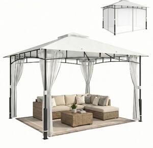 Pawilon ogrodowy Outsunny, 3x3,6 m, z moskitierą, podwójny dach, kolor czarny