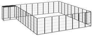 Kojec dla psa, 38 paneli, czarny, 50x100 cm, stal