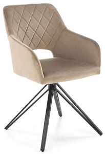 Beżowe krzesło z obrotowym siedziskiem - Evaris
