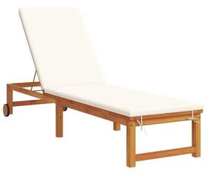 Leżak 2 szt. brązowy 202 x 53 x 89 cm lite drewno akacji