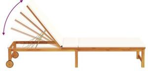 Leżak 2 szt. brązowy 202 x 53 x 89 cm lite drewno akacji