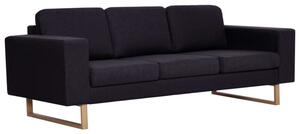 Sofa 3-osobowa tapicerowana tkaninÄ , czarna