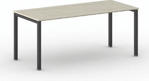 Stół konferencyjny do biura SQUARE, 180x80 cm, czarna podstawa, dąb naturalny