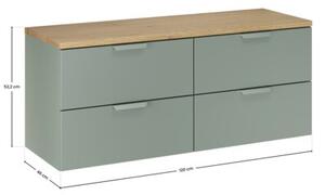 Zestaw mebli łazienkowych 120cm z blatem Aster Green