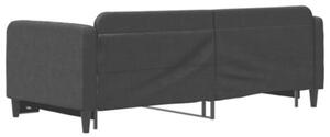 Sofa rozsuwana, czarna, 90x190 cm, tkanina