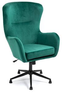 MebleMWM Fotel obrotowy YC-9118 | Welur | Zielony | OUTLET