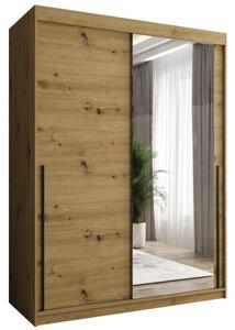Szafa przesuwna z lustrem Garderoba SIMA T2 150 artisan + u. czarny