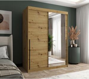 Szafa przesuwna z lustrem Garderoba SIMA T2 150 artisan + u. czarny