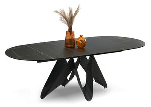 Stół rozkładany do jadalni z ceramiki czarny marmur sahara prezios