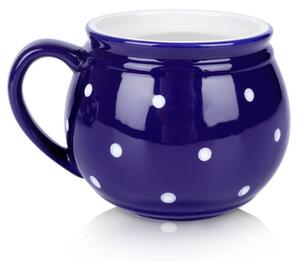 Kubek ceramiczny niebieski w grochy 200 ml