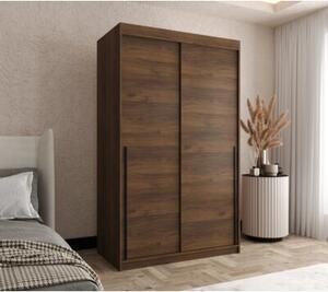Szafa przesuwna Garderoba SIMA T 120 orzech + u. czarny