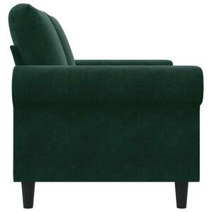 Sofa 2-osobowa, ciemnozielona, 120 cm, tapicerowana aksamitem