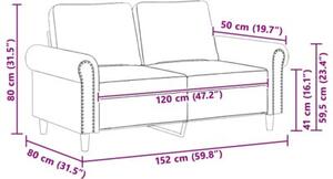 Sofa 2-osobowa, ciemnozielona, 120 cm, tapicerowana aksamitem