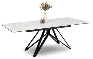 Stół z blatem kamiennym rozkładany 180-240 venosa biały marmur-czarny