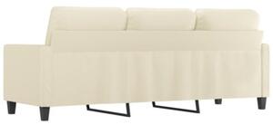 Sofa, 3-osobowa kremowa, 180 cm, sztuczna skÃ³ra