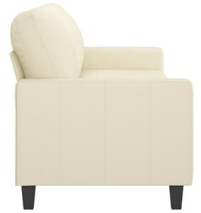 Sofa, 3-osobowa kremowa, 180 cm, sztuczna skÃ³ra