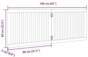 Bramka dla psa składana 2 panele 160 cm drewno topolowe