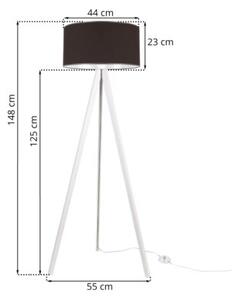 Lampa podłogowa trójnóg biały Light Home LH Gaja 1xE27 44cm abażur walec brązowy