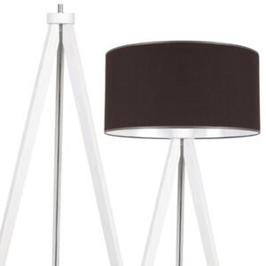 Lampa podłogowa trójnóg biały Light Home LH Gaja 1xE27 44cm abażur walec brązowy