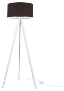 Lampa podłogowa trójnóg biały Light Home LH Gaja 1xE27 44cm abażur walec brązowy