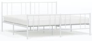 Białe metalowe duże łózko małżeńskie 200x200 cm - Privex