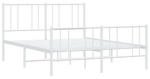 Białe metalowe łóżko małżeńskie 160x200 cm - Privex