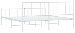 Białe metalowe łóżko małżeńskie 180x200 cm - Privex
