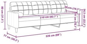 Sofa 3-osobowa z poduszkami, ciemnozielona, 210 cm, aksamit