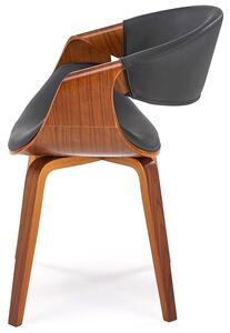 Skandynawskie kubełkowe krzesło orzech + czarny - Dagen