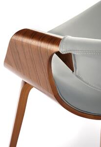 Kubełkowe krzesło w stylu retro orzech + popielaty - Dagen