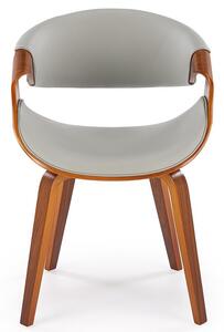 Kubełkowe krzesło w stylu retro orzech + popielaty - Dagen