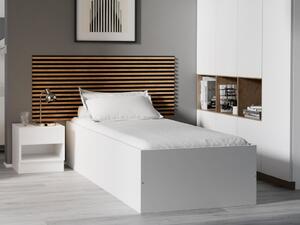 Łóżko BELLA 90x200 cm, białe Stelaż: Ze stelażem listwowym rolowanym, Materac: Bez materaca