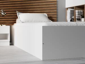 Łóżko BELLA 90x200 cm, białe Stelaż: Ze stelażem listwowym elastycznym, Materac: Bez materaca
