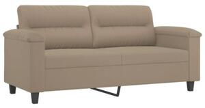 Sofa 2-osobowa z poduszkami, kolor taupe, 140 cm, mikrofibra