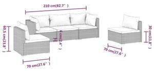 Zestaw Mebli Ogrodowych Komplet Wypoczynkowy Z Poduszkami 5-Częściowy Brązowy Rattan Na Taras Balkon Ogród