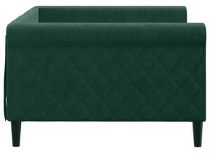 Sofa z funkcją spania, ciemnozielona, 100x200 cm, aksamitna