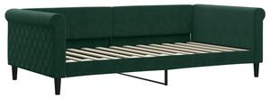 Sofa z funkcją spania, ciemnozielona, 100x200 cm, aksamitna