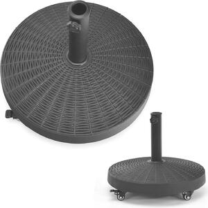 KOMFOTTEU stojak na parasole z kókami, stojak na parasole 52cm do masztu 38mm / 48mm, okrgy stojak balkonowy na parasole rolowany 23kg, stojaki na parasole rynkowe