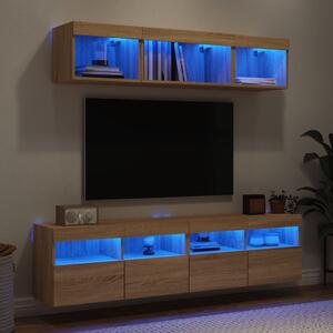 5-częściowy zestaw mebli TV z LED, dąb sonoma