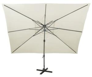 Parasol ogrodowy cantilever z podwójną górą, piaskowy, 400x300 cm