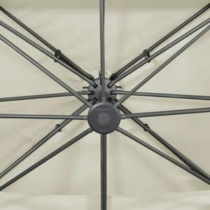 Parasol ogrodowy cantilever z podwójną górą, piaskowy, 400x300 cm
