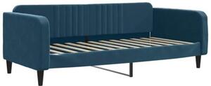 Sofa z materacem do spania, niebieska, 90x200 cm, aksamit