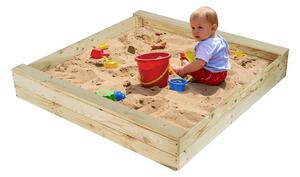 ATMOWOOD Drewniana piaskownica naturalna 120 × 120 × 20 cm