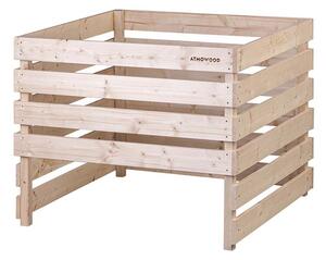 ATMOWOOD Kompostownik drewniany 100 × 100 × 80 cm – otwarty na dole
